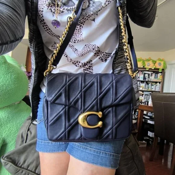 COACH Times Square Tabby 20 Navy Leather With Quilting - Picture 5 of 10